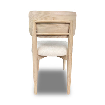 Zinnia Wood Back Dining Chair in White Sand and Dune Chenille (Set of 2) - Ornate Home