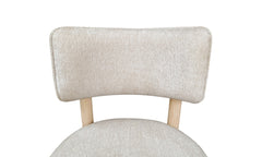 Zinnia Wood Back Dining Chair in White Sand and Dune Chenille (Set of 2) - Ornate Home