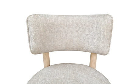 Zinnia Wood Back Dining Chair in White Sand and Dune Chenille (Set of 2) - Ornate Home