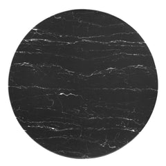 Zinque Gold/Black 28" Artificial Marble Dining Table - Ornate Home