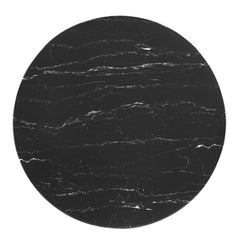 Zinque Gold/Black 36" Artificial Marble Dining Table - Ornate Home