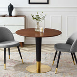 Zinque Gold/Walnut 36" Dining Table - Ornate Home