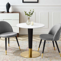 Zinque Gold/White 28" Dining Table - Ornate Home