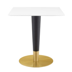Zinque Gold/White 28" Square Dining Table - Ornate Home