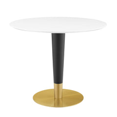 Zinque Gold/White 36" Dining Table - Ornate Home
