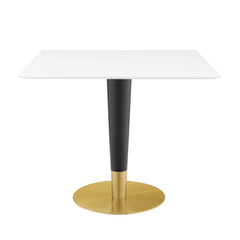 Zinque Gold/White 36" Square Dining Table - Ornate Home