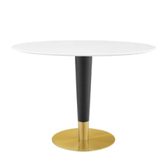 Zinque Gold/White 42" Oval Dining Table - Ornate Home