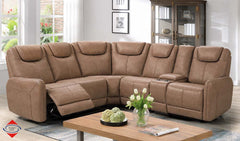 Zion Brown Fabric 6-Pc Power Reclining Sectional with 2 Power Recliners - Ornate Home