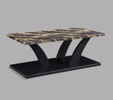 Zion Gold/Black Faux Marble 3-Piece Coffee Table Set - Ornate Home