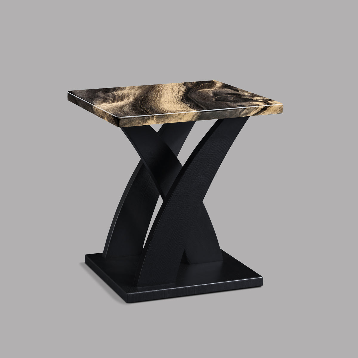 Zion Gold/Black Faux Marble 3-Piece Coffee Table Set - Ornate Home