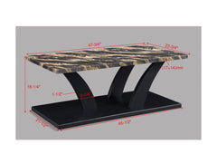 Zion Gold/Black Faux Marble 3-Piece Coffee Table Set - Ornate Home