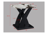 Zion White/Black/Brown Faux Marble 3-Piece Coffee Table Set - Ornate Home