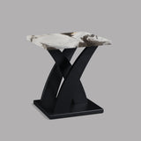 Zion White/Black/Brown Faux Marble 3-Piece Coffee Table Set - Ornate Home