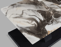 Zion White/Black/Brown Faux Marble 3-Piece Coffee Table Set - Ornate Home