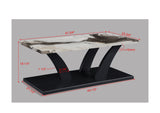 Zion White/Black/Brown Faux Marble 3-Piece Coffee Table Set - Ornate Home