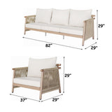 Zira Beige/Brown 5-Piece Patio Sofa Set - Ornate Home