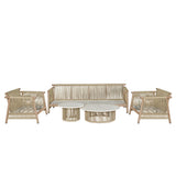 Zira Beige/Brown 5-Piece Patio Sofa Set - Ornate Home