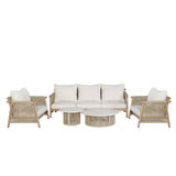 Zira Beige/Brown 5-Piece Patio Sofa Set - Ornate Home