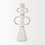 Ziva White Large Distressed Metal Sculptural Object - Ornate Home