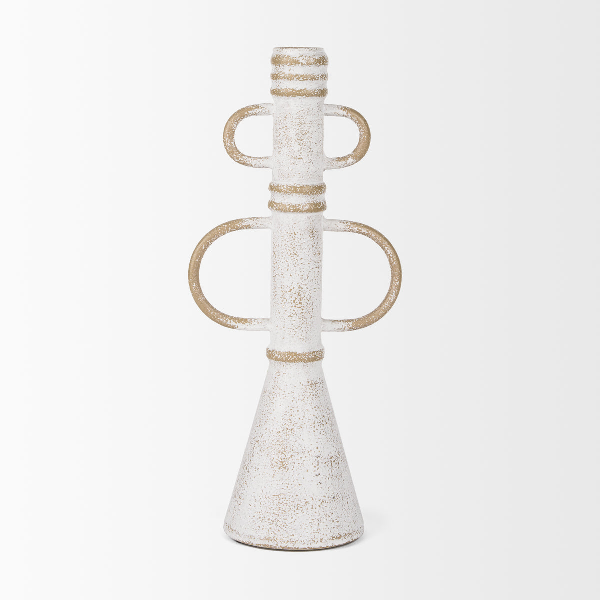 Ziva White Large Distressed Metal Sculptural Object - Ornate Home