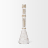 Ziva White Large Distressed Metal Sculptural Object - Ornate Home