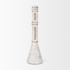 Ziva White Large Distressed Metal Sculptural Object