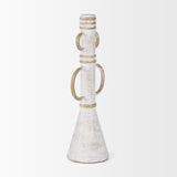 Ziva White Large Distressed Metal Sculptural Object - Ornate Home