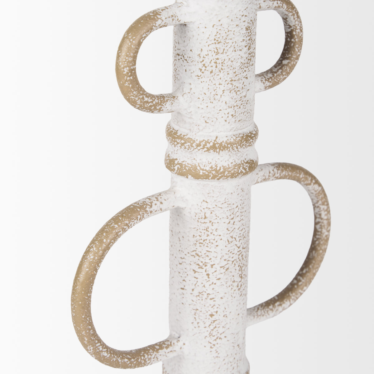 Ziva White Large Distressed Metal Sculptural Object - Ornate Home