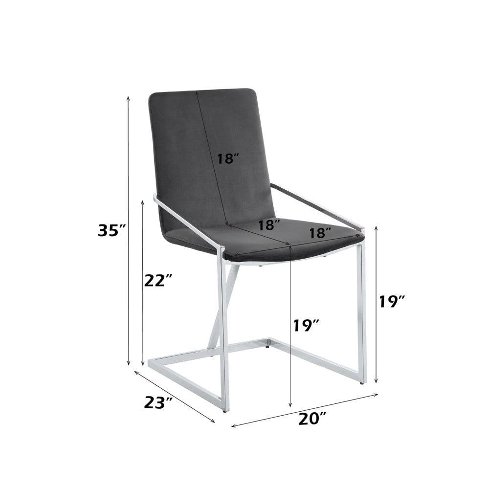 Zlatan Gray Side Chair (Set of 2) - Ornate Home