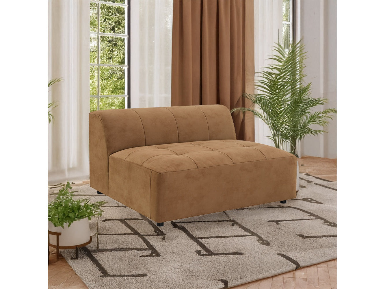 Zoey Chocolate Modular - Armless Chair - Ornate Home