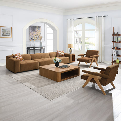 Zoey Chocolate Modular LAF Chair - Ornate Home