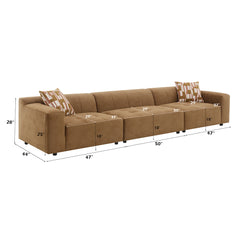 Zoey Chocolate Modular LAF Chair - Ornate Home