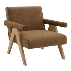Zoey Chocolate/Oak Accent Chair - Ornate Home