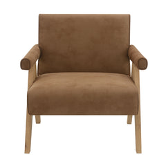 Zoey Chocolate/Oak Accent Chair - Ornate Home