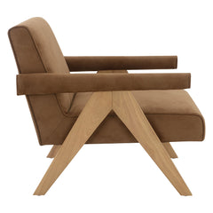 Zoey Chocolate/Oak Accent Chair - Ornate Home