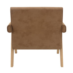 Zoey Chocolate/Oak Accent Chair - Ornate Home
