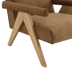 Zoey Chocolate/Oak Accent Chair - Ornate Home