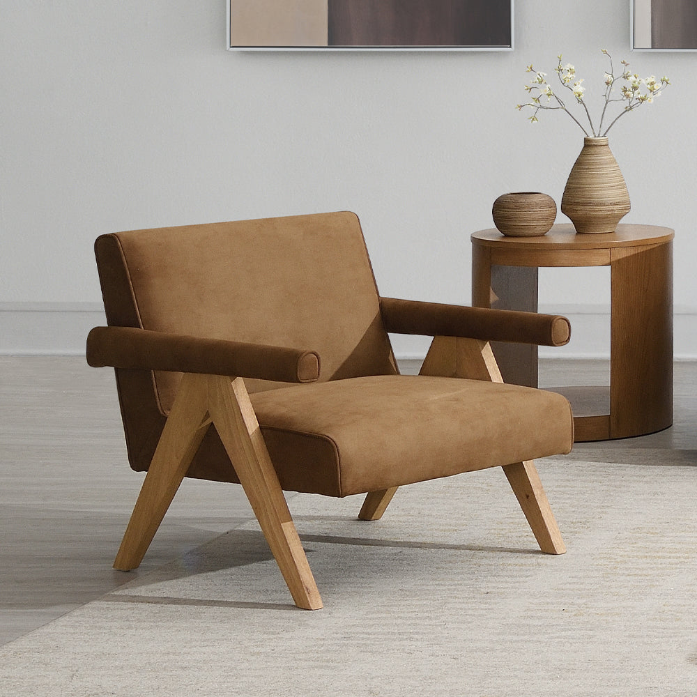 Zoey Chocolate/Oak Accent Chair by ACME West | Ornate Home