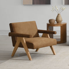Zoey Chocolate/Oak Accent Chair - Ornate Home
