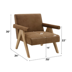 Zoey Chocolate/Oak Accent Chair - Ornate Home