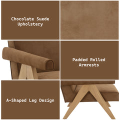 Zoey Chocolate/Oak Accent Chair - Ornate Home