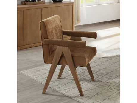 Zoey Chocolate/Oak Arm Chair (Set of 2) - Ornate Home