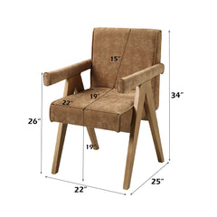 Zoey Chocolate/Oak Arm Chair (Set of 2) - Ornate Home