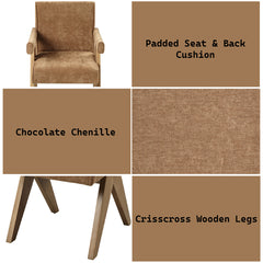 Zoey Chocolate/Oak Arm Chair (Set of 2) - Ornate Home
