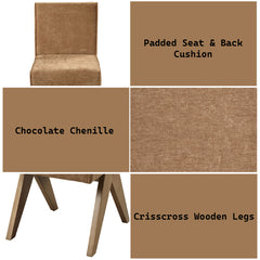 Zoey Chocolate/Oak Side Chair (Set of 2) - Ornate Home