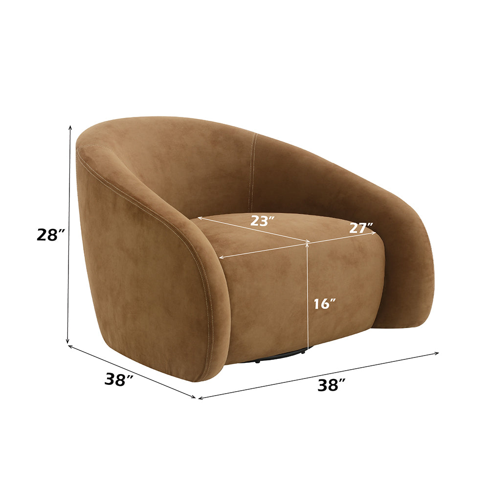 Zoey Chocolate Swivel Accent Chair - Ornate Home