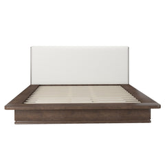 Zoey Cream/Brown Oak Eastern King Bed - Ornate Home