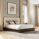Zoey Cream/Brown Oak Queen Bed - Ornate Home