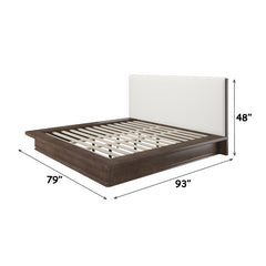 Zoey Cream/Brown Oak Queen Bed - Ornate Home
