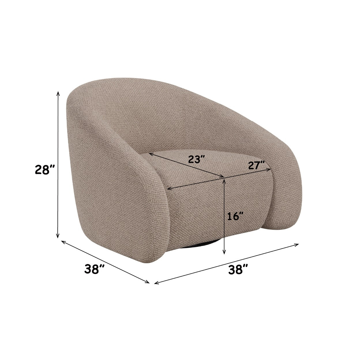Zoey Latte Accent Chair w/Swivel - Ornate Home
